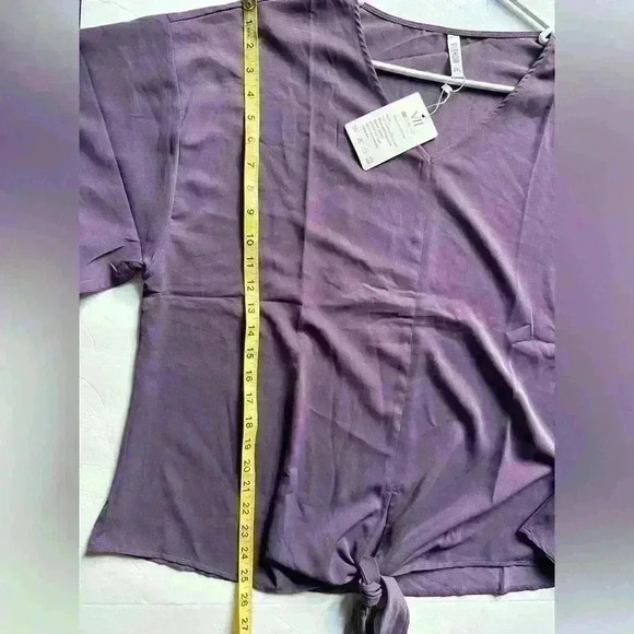 VIIShow Women’s Lightweight Purple Blouse With Tie Knot In Front - Size 2XL - Picture 4 of 10